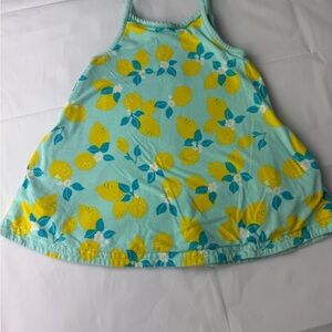 Polarn O. Pyret Lemon Print Dress - Yellow and Blue